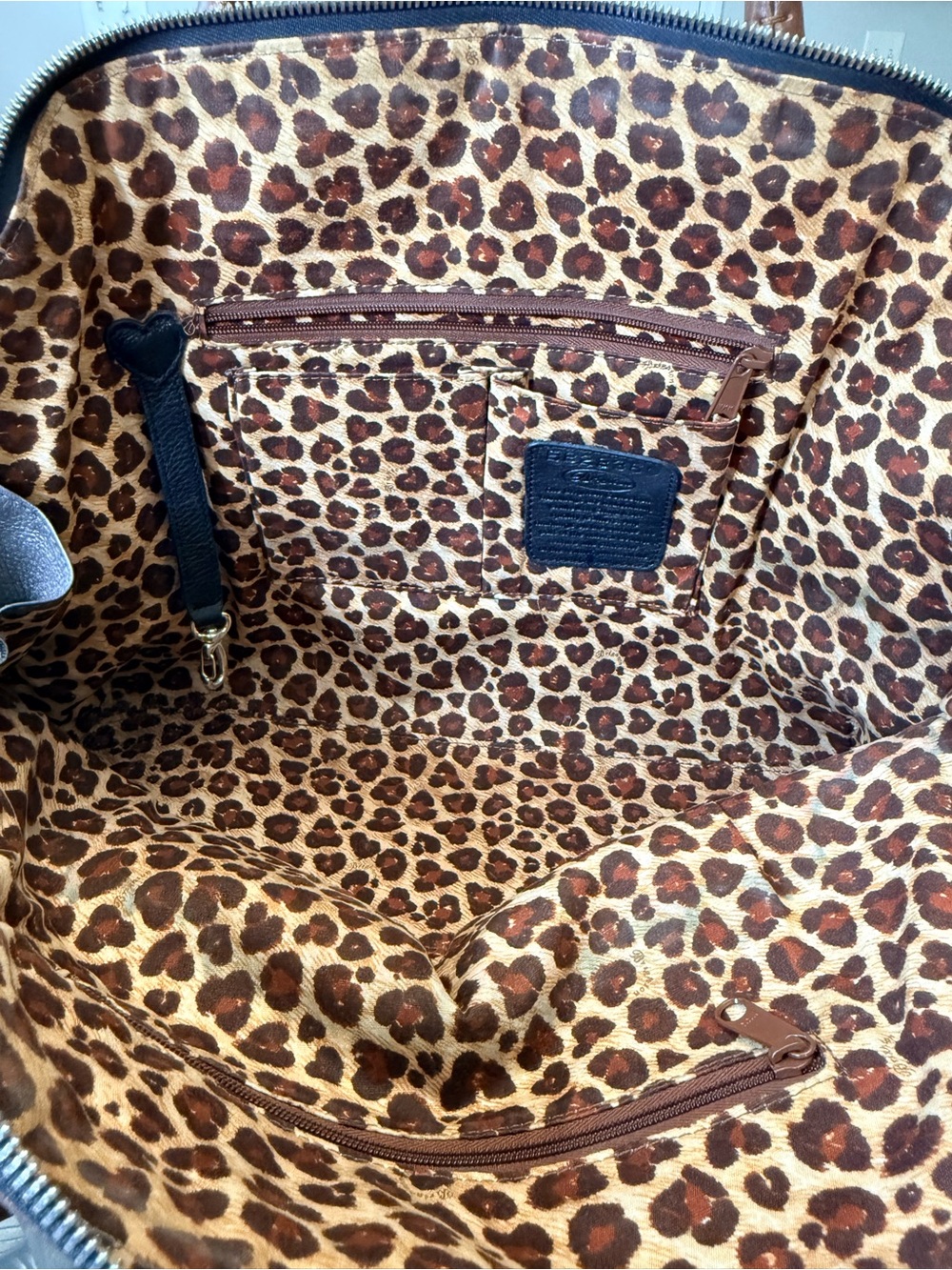 Brighton fashionista Leopard-Panel Shoulder Bag in Brown & Black - Picture 8 of 11